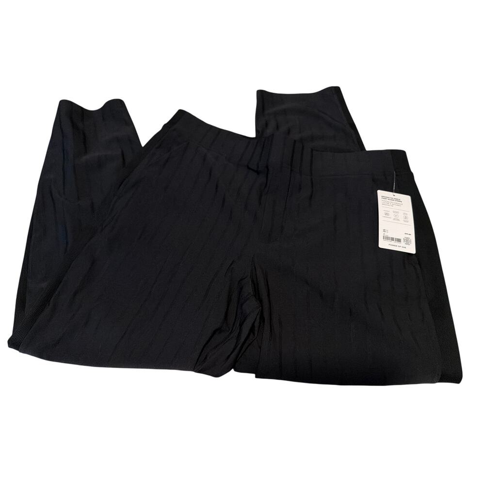 NWT Athleta Brooklyn Ankle Pant Gloss Stripe Black Charcoal Size 16